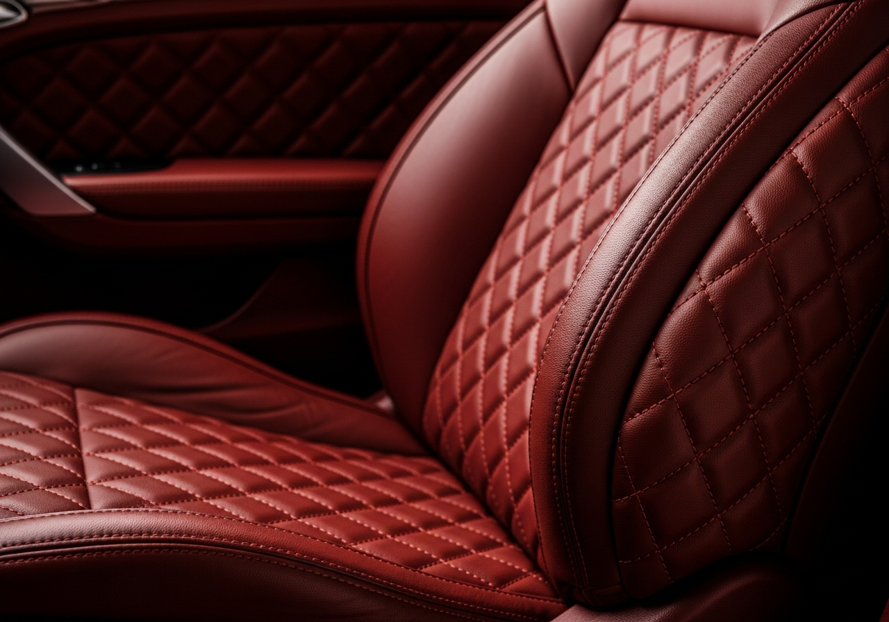 Asiento de auto en cuero rojo